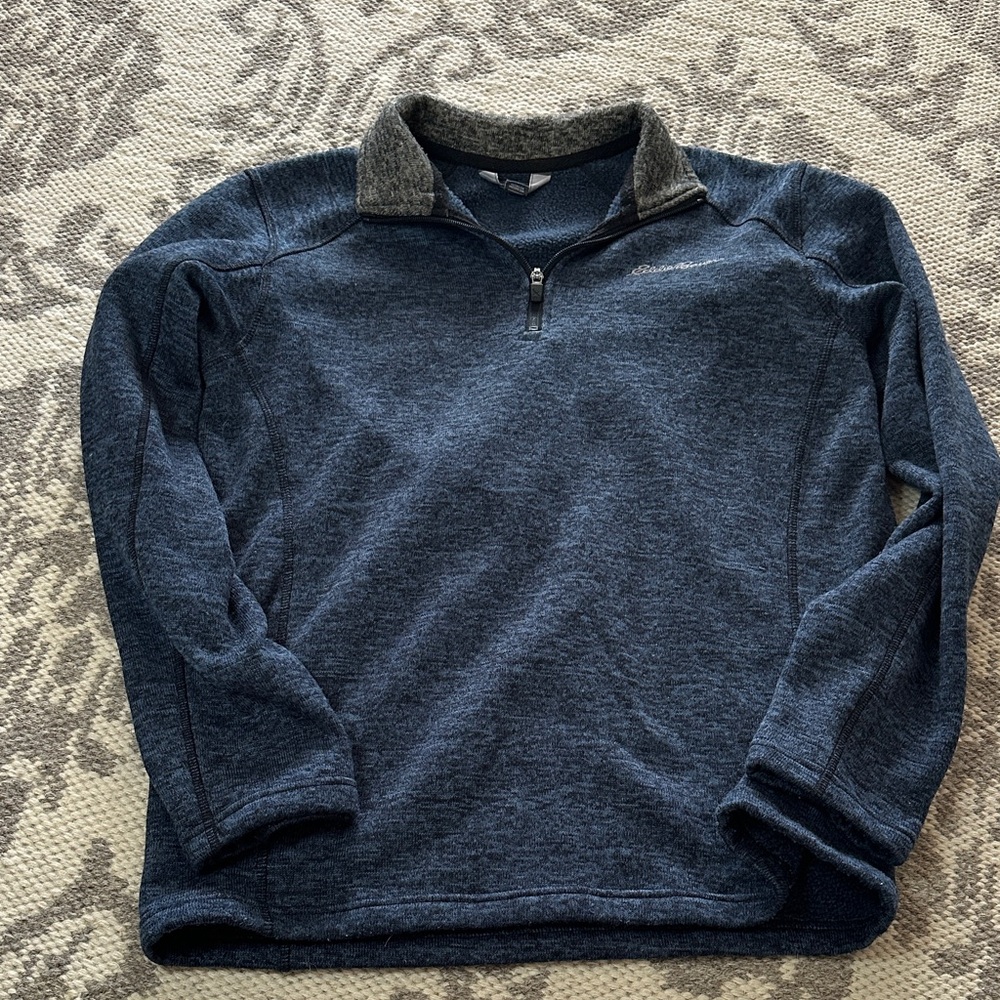 Eddie Bauer Men's Navy Zip-Up Sweater